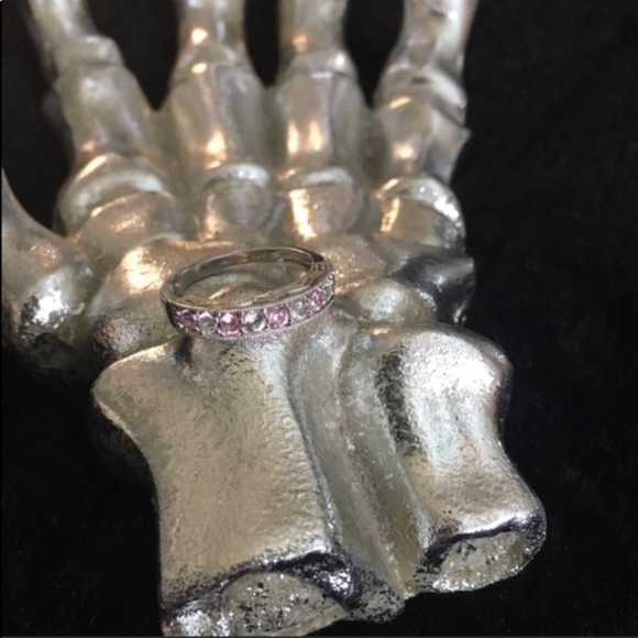 Delmar Sterling Silver White & Pink Sapphire Ring - Size 8 - Picture 5 of 8